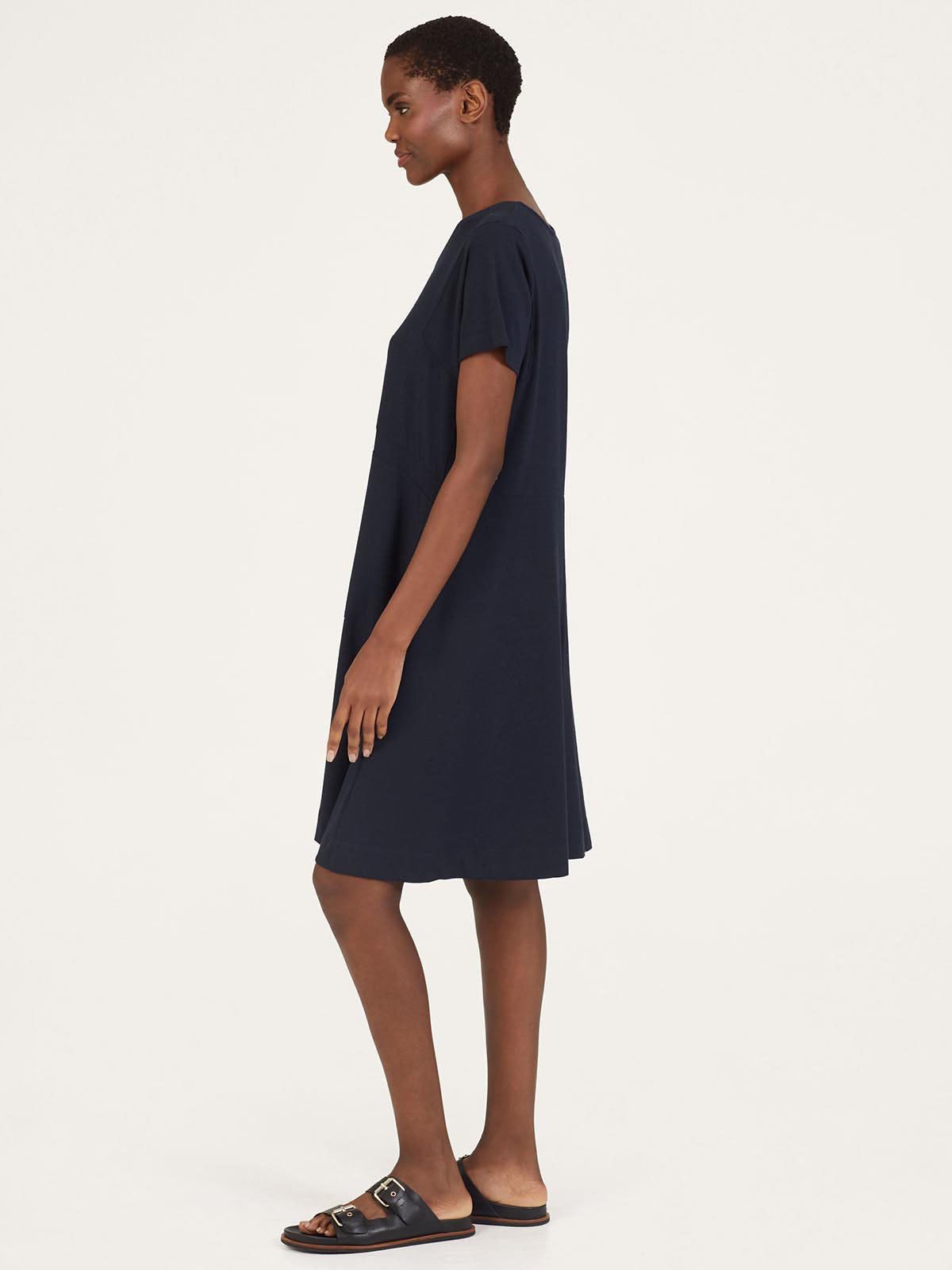 Neoma Bamboo Pocket Front T-Shirt Dress - Navy