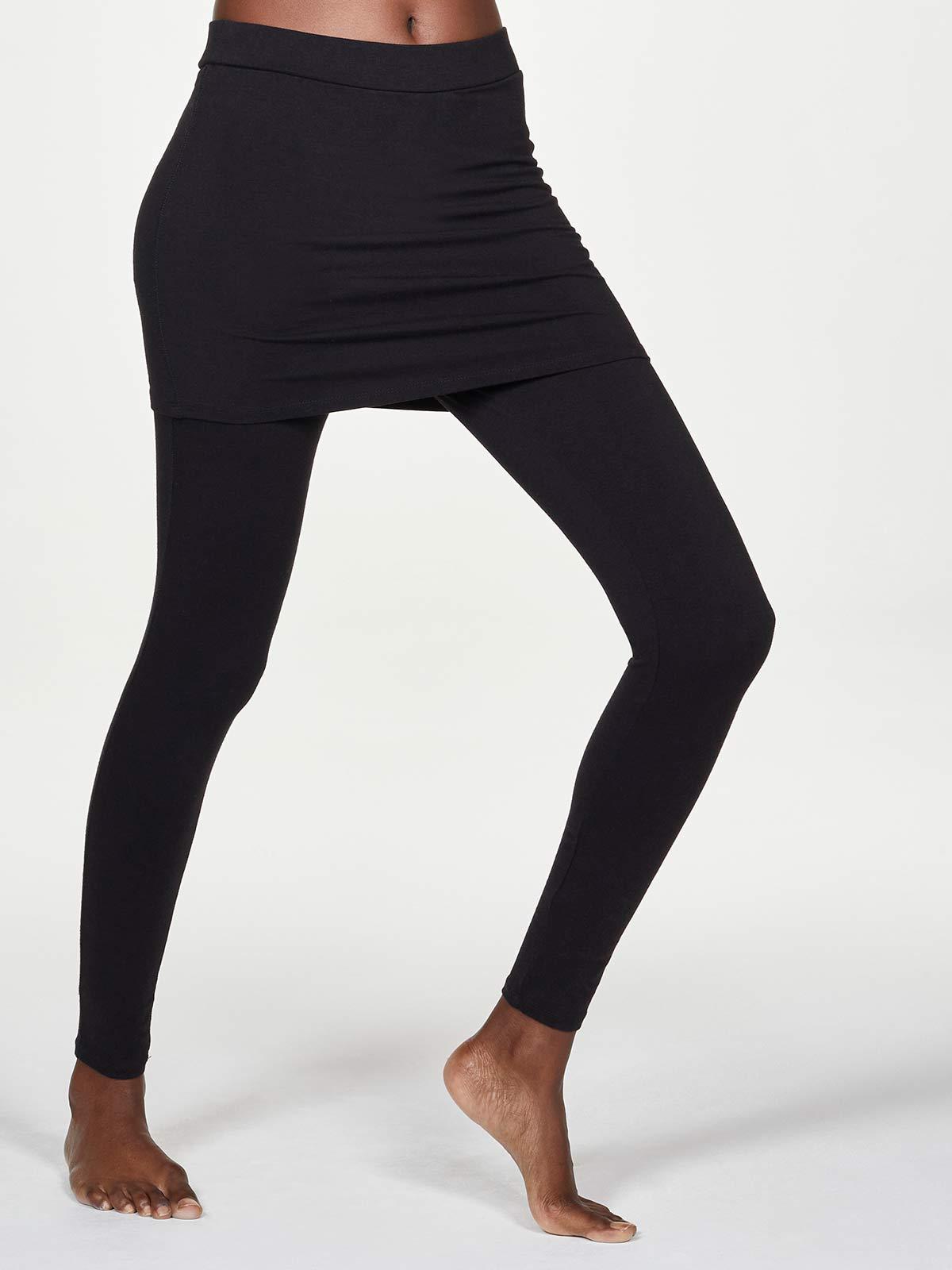Activewear Circle Skirt Attached to Leggings, Black