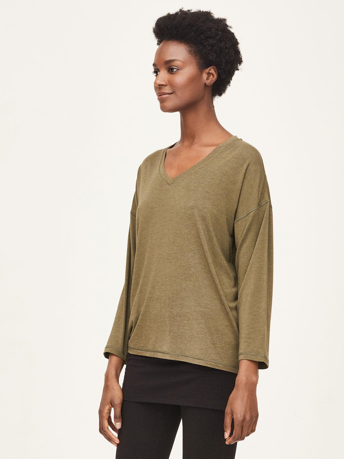 Naturally Soft SeaCell™ Long Sleeve Top in Green