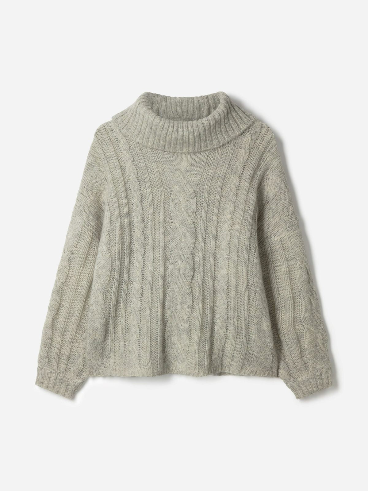 Lailia Mercerised Wool Cable Knit Jumper - Moonlight Grey