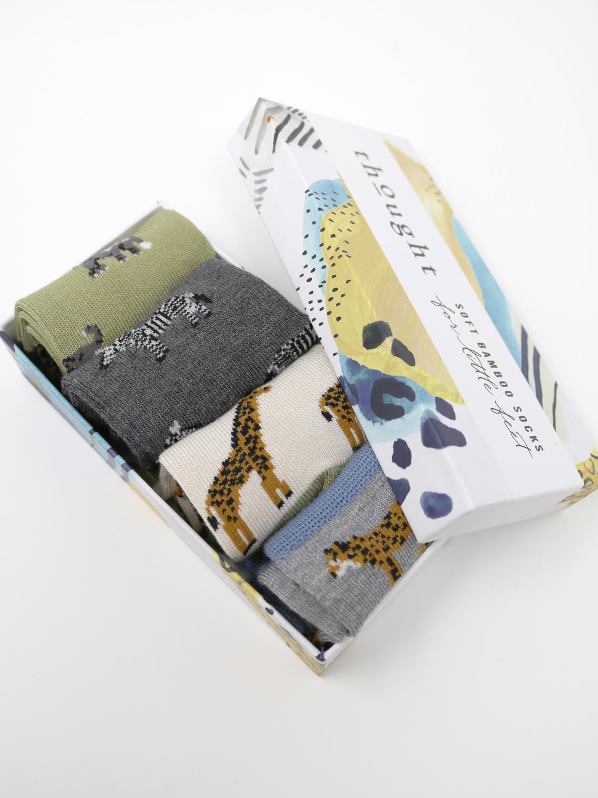 Zoological Bamboo Baby Safari Animal Socks Gift - Thought Clothing UK