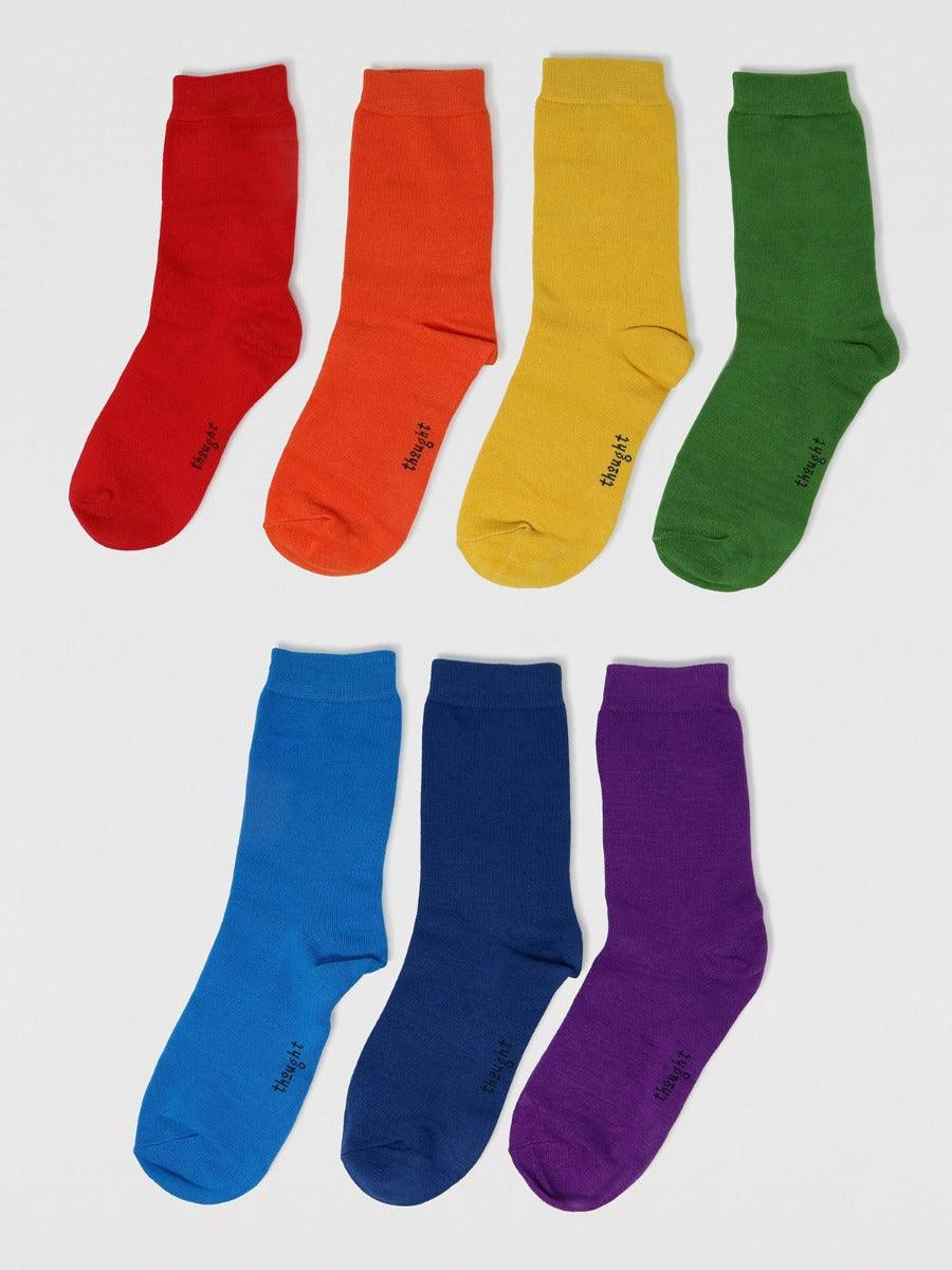 Frugi Grippy Socks 2 Pack - India Ink/Rainbow - Organic Cotton boy