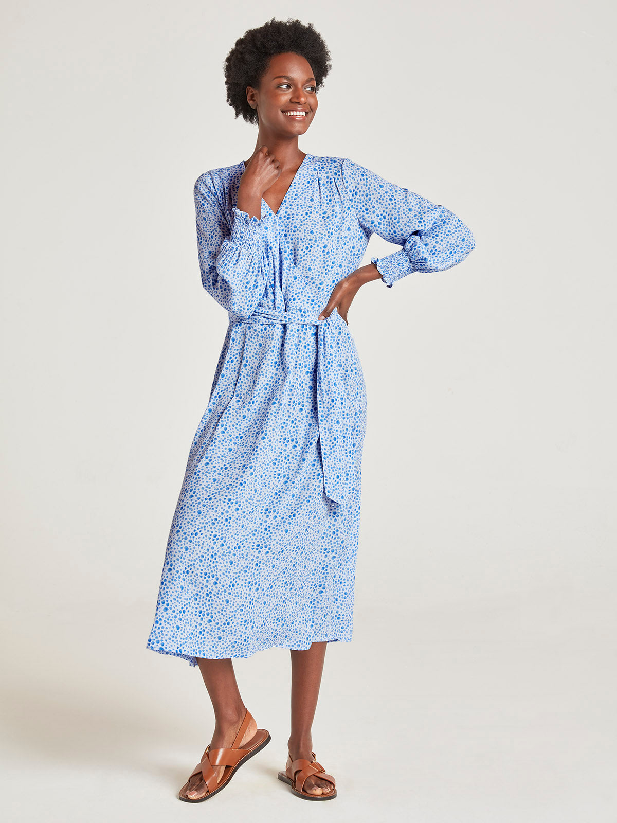 Floral wrap dress blue best sale